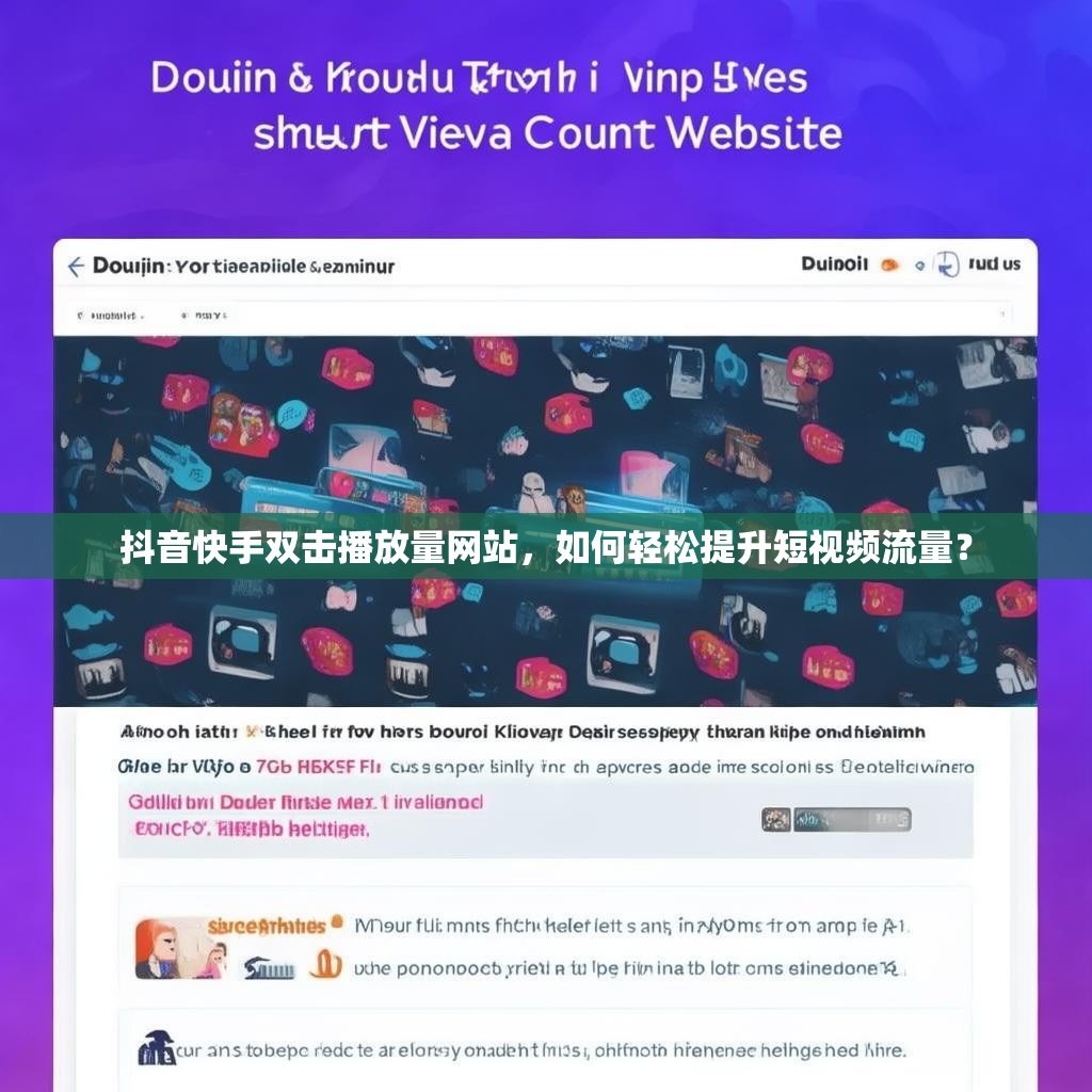 抖音快手双击播放量网站，如何轻松提升短视频流量？